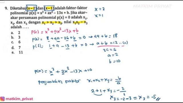 POLINOMIAL UK.5 A(1-15) Matematika Peminatan Kelas XI Semester 2 (Buku PR Intan Pariwara) смотреть онлайн