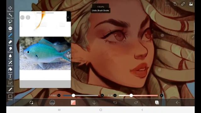 Ibis Paint X | Digital Painting Process [ Blue Mermaid ] PART 1