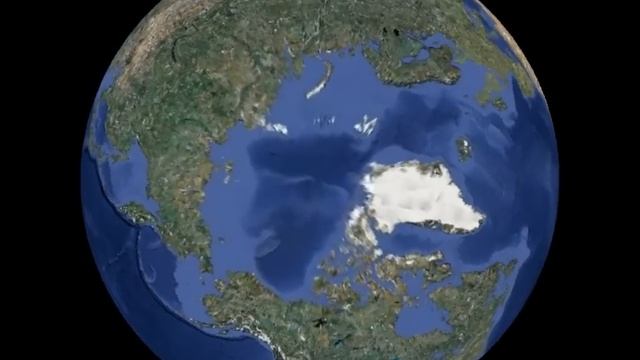 Planet Earth globe animation view from 90° North, Arctic, rotation 360 degrees, Freeware смотреть онлайн