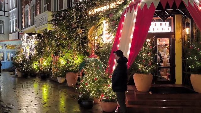 Новогоднее украшение улиц Зеленоградска, Калининградская область