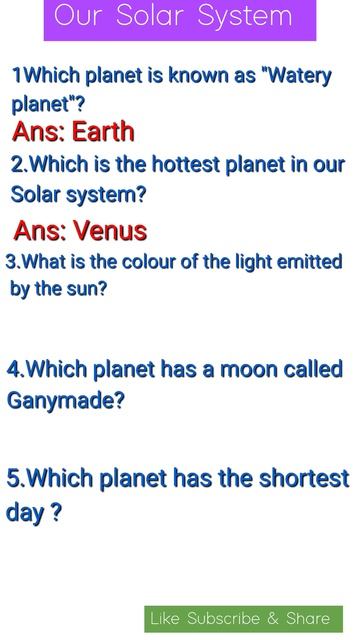 Learn About Solar System || Most Important Questions||Part II #shorts смотреть онлайн