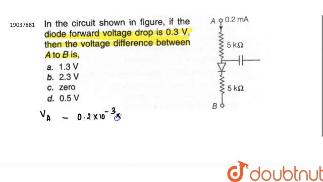 In the circuit shown in figure, if the diode forward voltage drop is 0.3 V, then the voltage смотреть онлайн