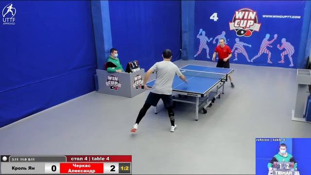 21:00 Кроль Ян 3-2 Черкас Александр стол 4 ЮГ-3 22.01.22 смотреть онлайн