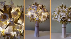 Букет на плафоне 15см в самодельной вазе