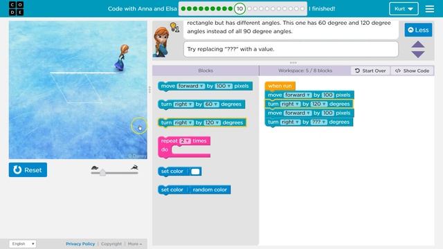 Code with Anna and Elsa Level 10 Code.org Hour of Code Tutorial Answers смотреть онлайн