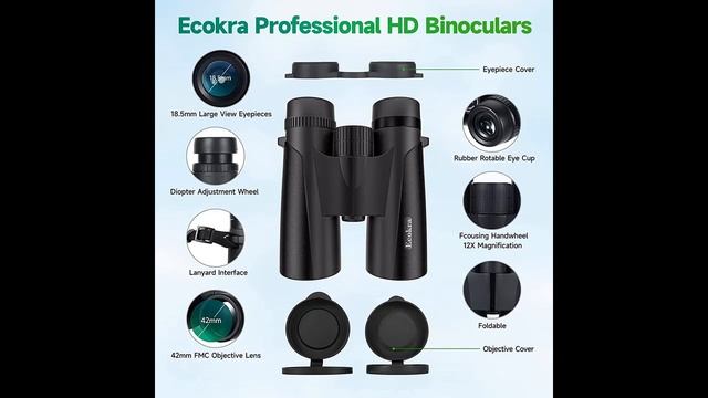 Ecokra 12x42 HD Binoculars