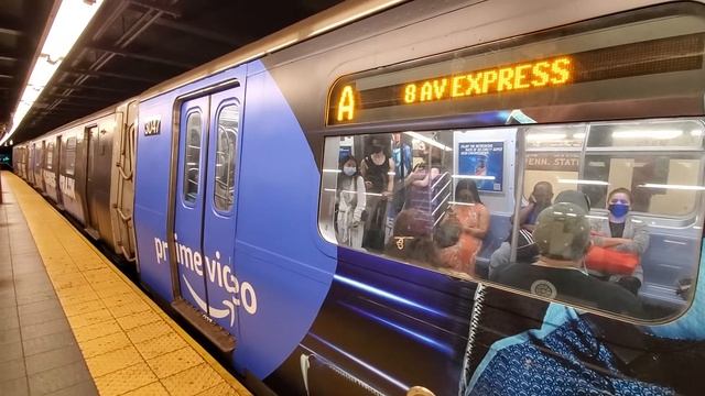 (SPECIAL) Rockaway Park bound "Amazon Prime" (A) train at Penn Station смотреть онлайн