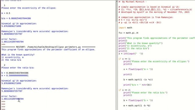 Ellipse Perimeter Approximation Accuracy | Comparison Via Python Script смотреть онлайн