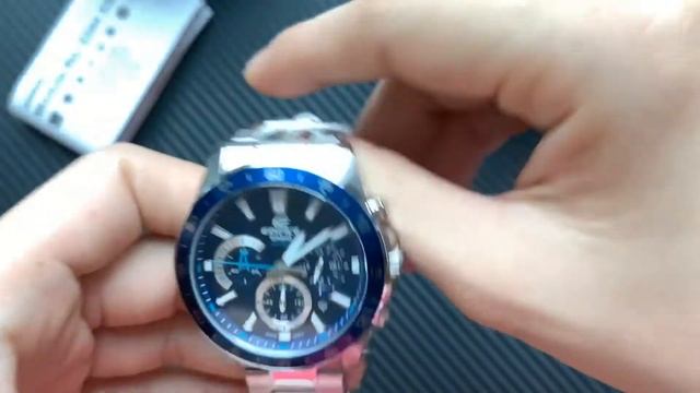 Casio edifice EFV-570D màu xanh dây thép | Cách chỉnh giờ đồng hồ edifice | SÓC XÁM WATCH смотреть онлайн