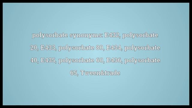 Polysorbate Meaning смотреть онлайн