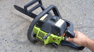 Запуск и работа пилы Poulan