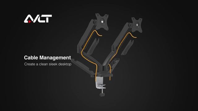 AVLT Dual 27" Monitor Desk Mount - Supports up to Two 14.3 lbs VESA Compatible Flat / Curved Monito смотреть онлайн