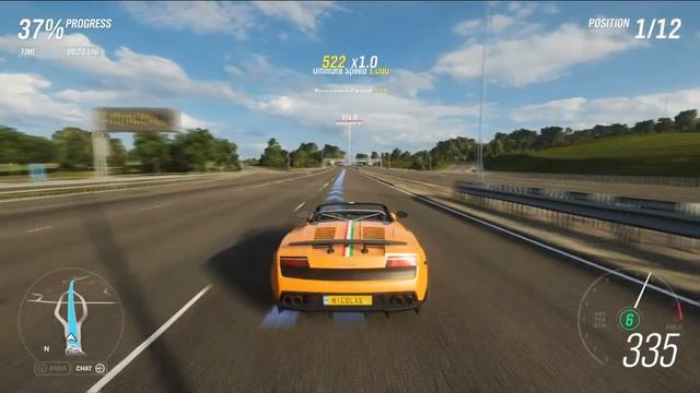 FORZA HORIZON 4 LAMBORGHINI GALLARDO LP 570-4 SPYDER PERFORMANTE 377 KM/H смотреть онлайн
