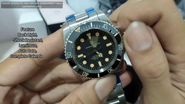PAGANI DESIGN PD-1694 VINTAGE SUBMARINER Yellow смотреть онлайн