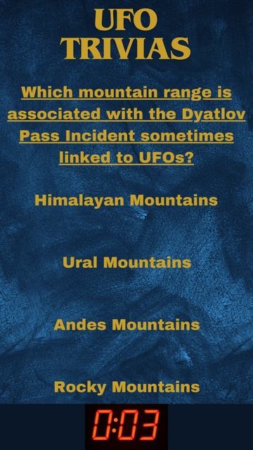 Which mountain range is associated with the Dyatlov Pass Incident sometimes linked to UFOs? смотреть онлайн