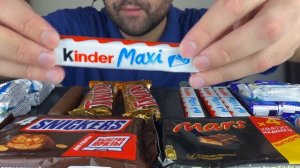 ASMR CHOCOLATE BARS SNICKERS, KINDER, TWIX, MARS, BOUNTY, MILKY WAY MUKBANG (EATING SOUNDS)