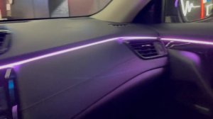 Nissan X-Trail контурная подсветка салона (двери, торпедо, "ноги" спереди), управление с телефона.