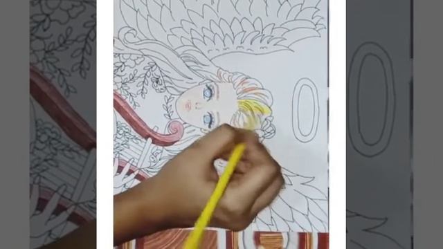 how to colour angel with colour pencil ( Recreat from huta Chan)😅😅😊🙂 смотреть онлайн