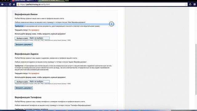Как верифицировать кошелек в Perfect Money смотреть онлайн
