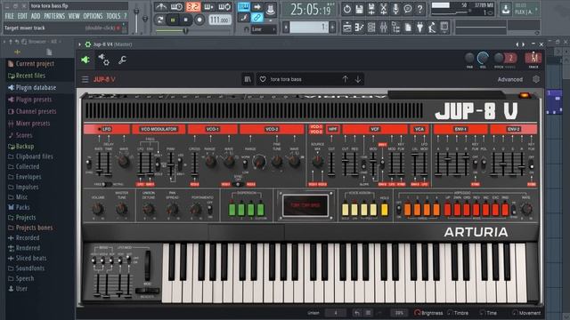 Arturia Roland Jupiter 8 V - Depeche Mode '' Tora Tora Bass / Lead Tutorial '' смотреть онлайн