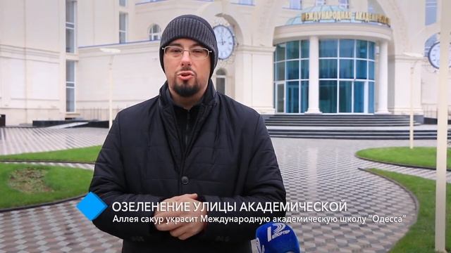 Озеленение улицы Академической: Аллея сакур украсит Международную академическую школу "Одесса" смотреть онлайн