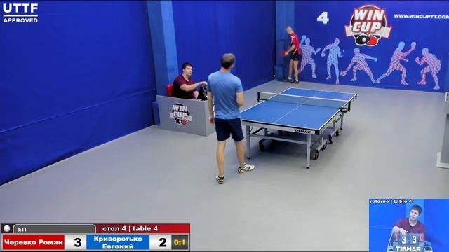 13:30 Черевко Роман 0-3 Криворотько Евгений стол 4 Юг-2 25.07.21 смотреть онлайн