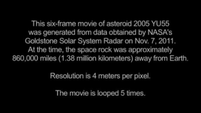 First Movie Of Asteroid 2005 YU55(Nov 8th, 2011).