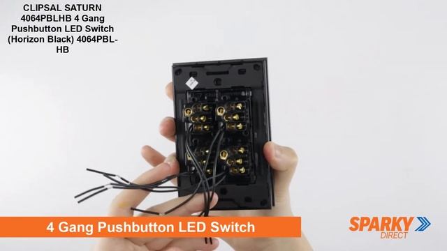 CLIPSAL SATURN 4064PBLHB | 4 Gang Pushbutton LED Switch (Horizon Black) 4064PBL-HB смотреть онлайн