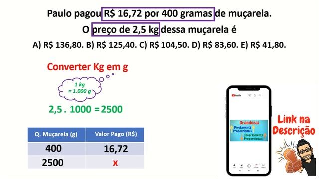 COMO CONVERTER KG EM GRAMAS – QUESTÃO DE CONCURSO PÚBLICO смотреть онлайн