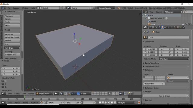 Blender 2.79 beginner modelling Lego like car, learn Blender interface part 1 смотреть онлайн