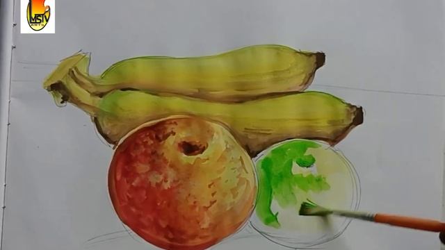 how to draw fruit poster colour II easy way draw @how to draw banana fruits@Manigandanarts#shorts смотреть онлайн
