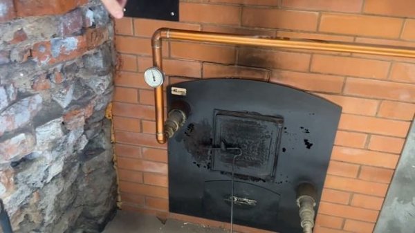 Банная печь на пеллетной горелке