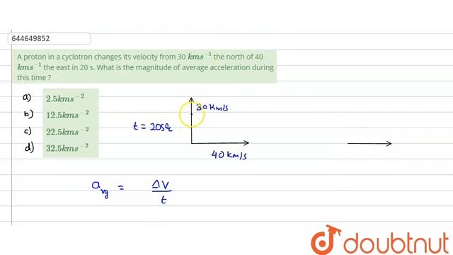 A proton in a cyclotron changes its velocity from 30 kms^(–1)the north of 40 kms^(–1) the east i... смотреть онлайн