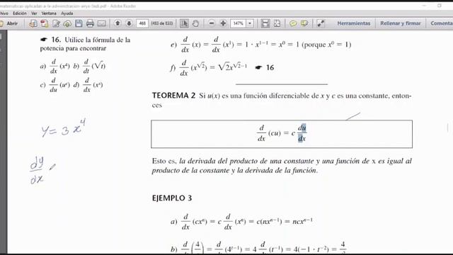 11-4 Derivadas De Funciones Elevadas A Una Potencia - Métodos Cuantitativos III - UNAH