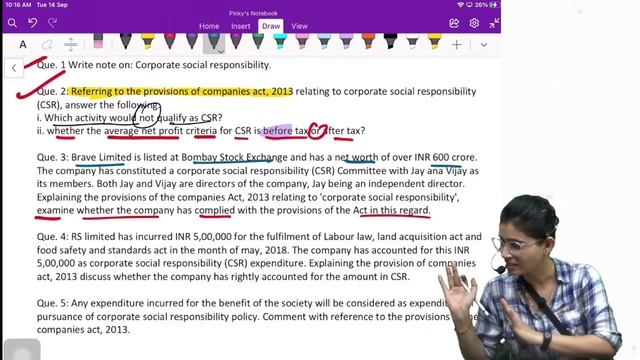 CS Executive | COMPANY LAW | Corporate Social Responsibility |question and answer #cspinkyryadav смотреть онлайн