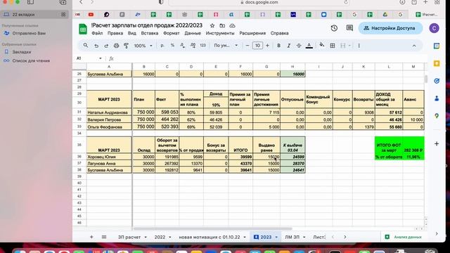 Таблица расчёта зарплаты смотреть онлайн