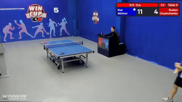 22:30 Акимов Игорь 3-1 Онищенко Руслан стол 5 ЮГ-6 26.06.22 | Настольный Теннис WINCUP смотреть онлайн