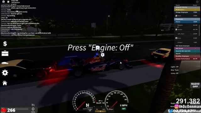 F1 CAR RUNS FROM POLICE... (I WENT TO JAIL) || ROBLOX - Southwest Florida