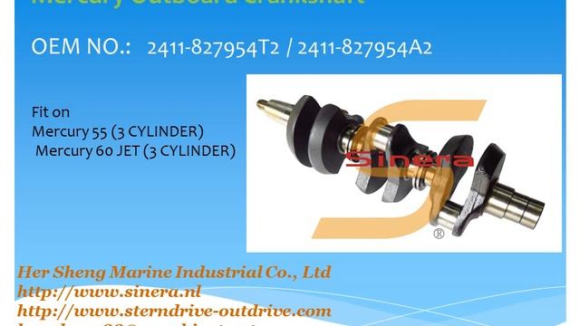 Mercury Marine Outboard Crankshaft 2411-827954T2 / 2411-827954A2, Fits 50/60 HP