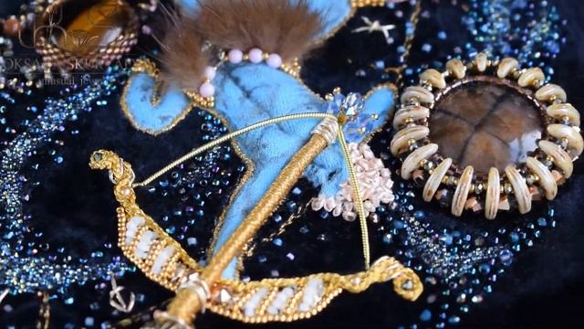 Embroidered clutch bag "Sagittarius". Velvet clutch. Handmade handbag. смотреть онлайн