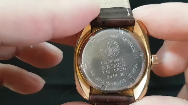 c1968 Cauny waterproof men's vintage watch with milled bezel смотреть онлайн