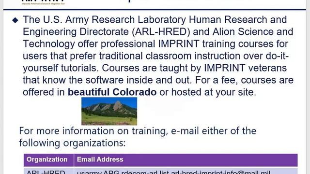 Improved Performance Research Integration Tool (IMPRINT) Beginner Tips смотреть онлайн