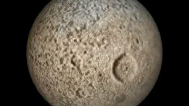 Rotation 3D de Thétys, satellite de la planète Saturne смотреть онлайн