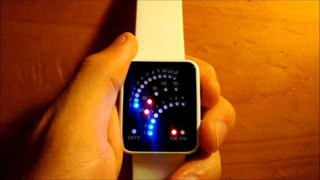 White Unisex Futuristic LED Watch Demonstration Video смотреть онлайн