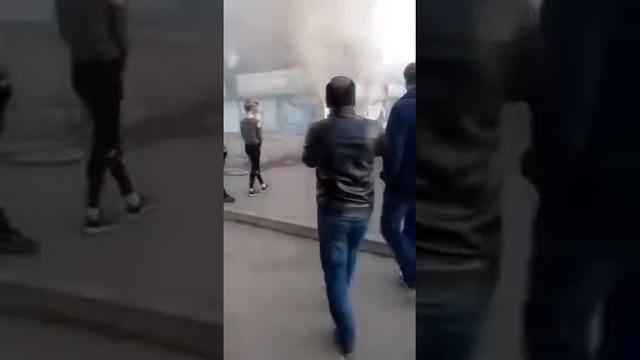 Начало пожара в Минусинске