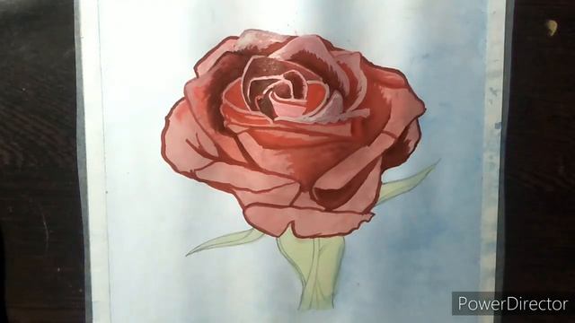 Drawing a ROSE 🌹 with poster colour... Gagan Rao Arts.... смотреть онлайн