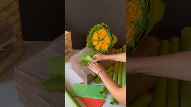 Упаковка букета «уголки» #masterclass #gift #giftideas