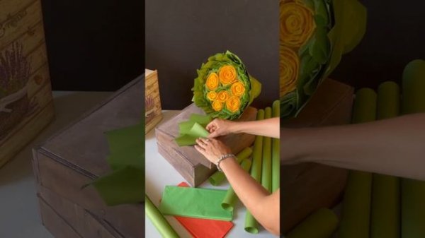 Упаковка букета «уголки» #masterclass #gift #giftideas