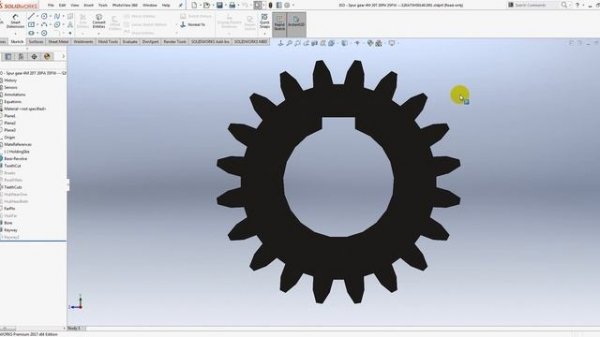 Создание шестерни с помощью Tool box в Solidworks