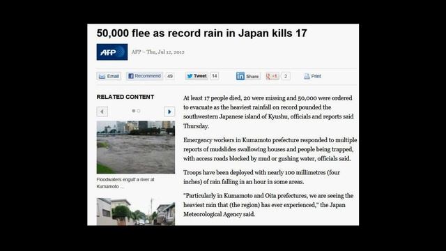 WORLDWIDE DISASTERS/PROPHETIC SIGNS THAT HAVE TRANSPIRED IN JUST THE LAST 2 WEEKS (JULY 16, 2012)